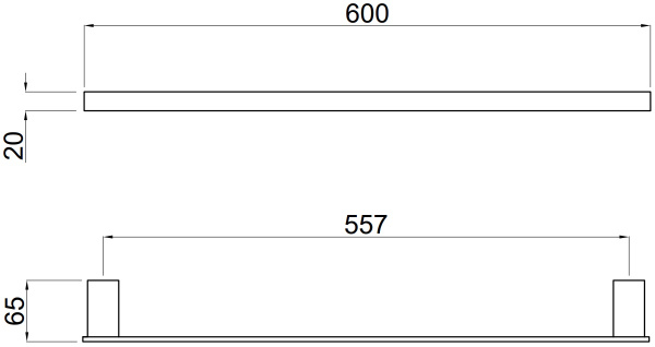 Полотенцедержатель Allen Brau 6.21011-00 INFINITY 600мм, латунь цвет хром (265487)