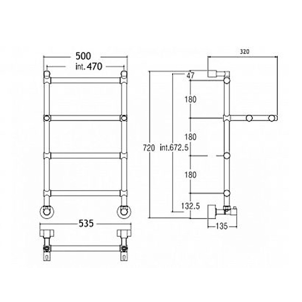 полотенцесушитель водяной margaroli sole 4424704(26)crn хром