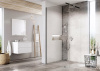 душевая перегородка ravak walk-in wall 150 gw9wp0300z1 профиль черный, стекло прозрачное