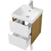 тумба с раковиной белый глянец/дуб рустикальный 45 см акватон сканди 1a2516k0sdz90