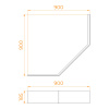 Панель для душевого поддона RGW NT Style-09 90x90 16230413-90 Белая