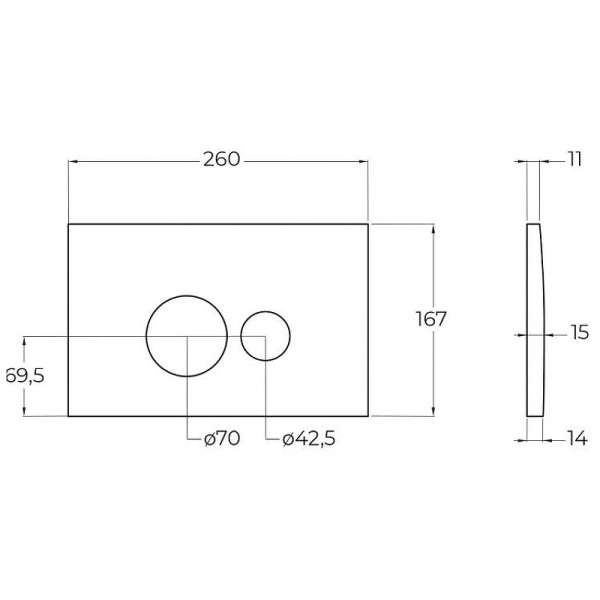 кнопка для инсталляции belbagno bb080cr.mat, цвет хром матовый.