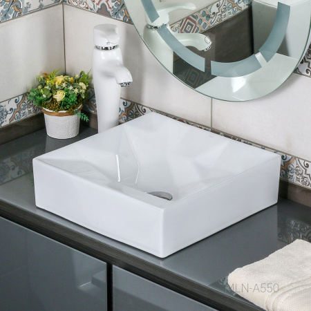 накладная раковина в ванную melana 40 см, mln-a550