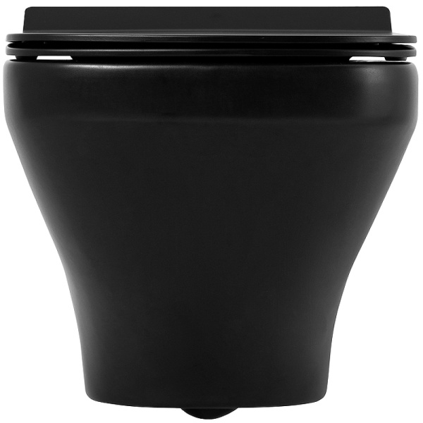 унитаз подвесной безободковый belbagno sela bb3201chr-mb/bb3201sc-mb, с сиденьем микролифт, цвет черный матовый
