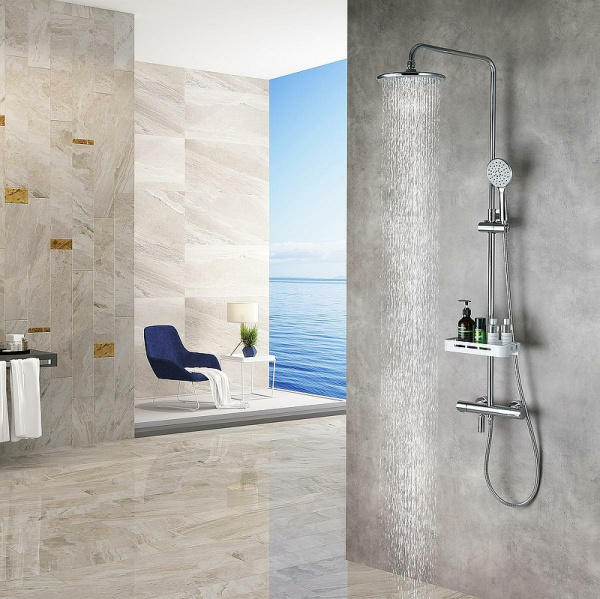 душевая система lemark tropic lm7010c с термостатом хром