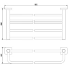 полка для полотенец wonzon & woghand ww-v1901-gm 60,1 см, темный графит матовый