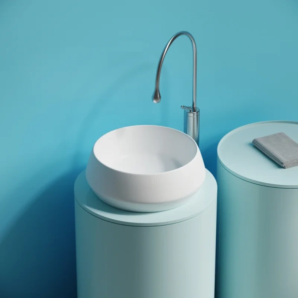 раковина накладная ceramicanova maya круглая 40 см цвет белый матовый cn12004mw