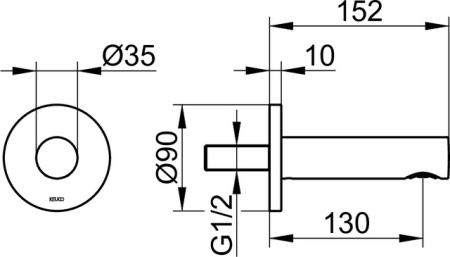 излив для ванны 152 мм keuco ixmo 59545 010001 хром