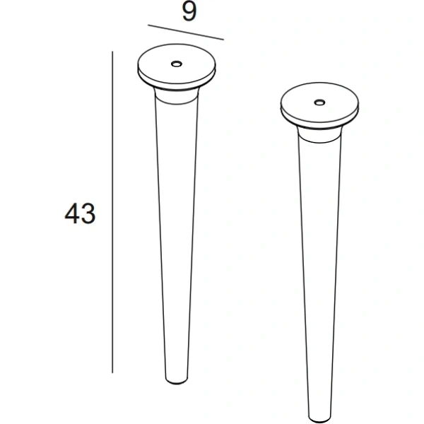 комплект ножек для тумбы и пенала cezares idra 40443 43 см, bianco opaco
