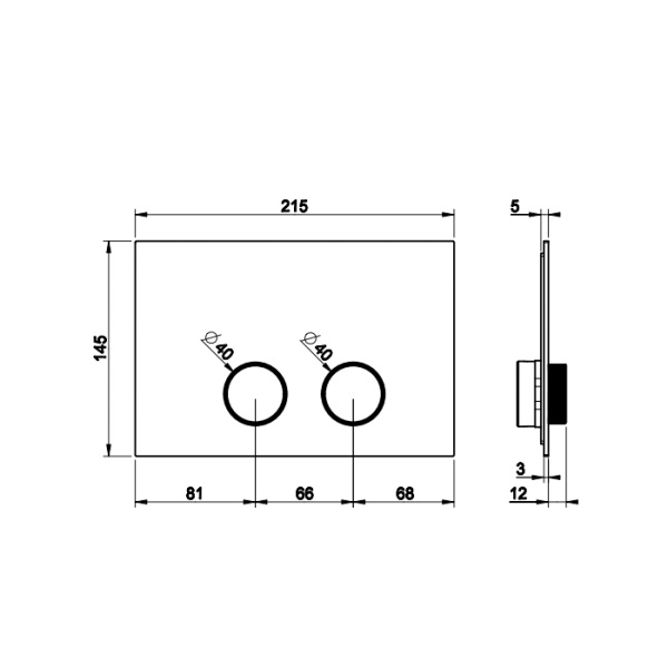 клавиша для инсталляции gessi anello 54629#031 для унитаза, для бачков tece (teceprofil, tecebox), хром