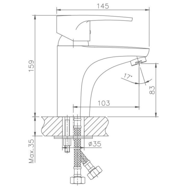 смеситель для раковины haiba hb1065 цвет хром