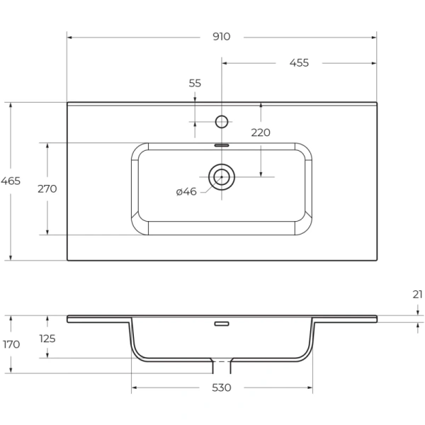 раковина полувстраиваемая belbagno bb900etl белая