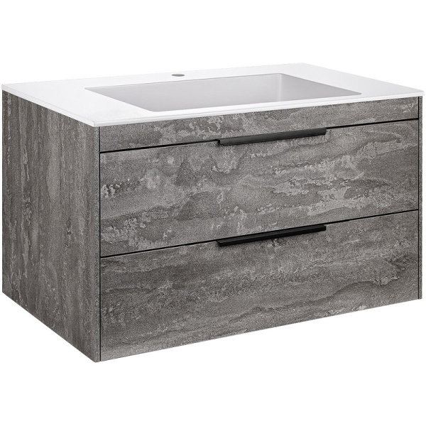 тумба под раковину vincea chiara 2d 80 vmc-2c2800gs подвесная g.stone