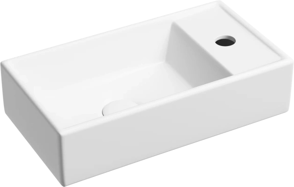 Раковина Ceramicanova Element CN6051LMW подвесная, чаша слева, 41.7х21.7 см, белая матовая