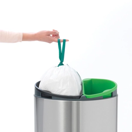 мусорное ведро brabantia touch bin new 100680 двухсекционное мусорное ведро brabantia touch bin new 100680 двухсекционное