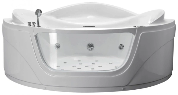 акриловая ванна gemy g9247 k гидромассажная, 165х165 см, цвет белый
