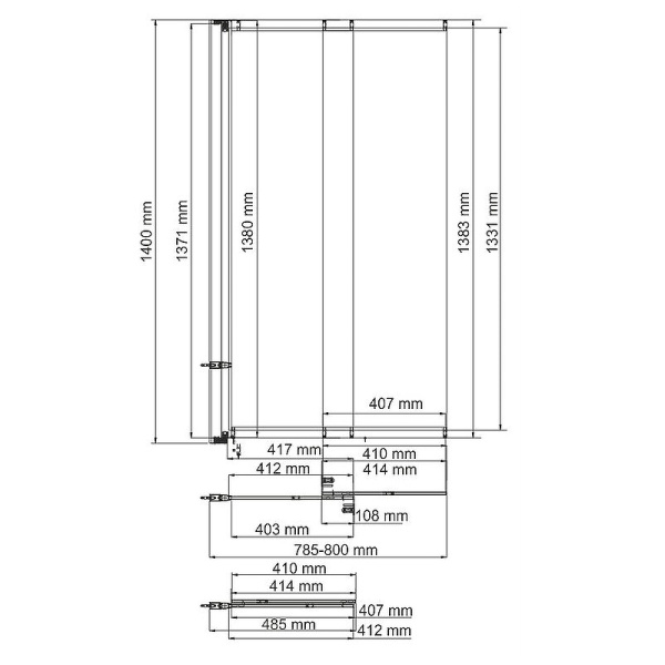 шторка на ванну wasserkraft main 80 41s02-80 профиль хром, стекло прозрачное