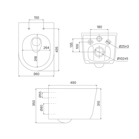 унитаз подвеснойi ddis slide slirdsei25 безободковый, цвет белый