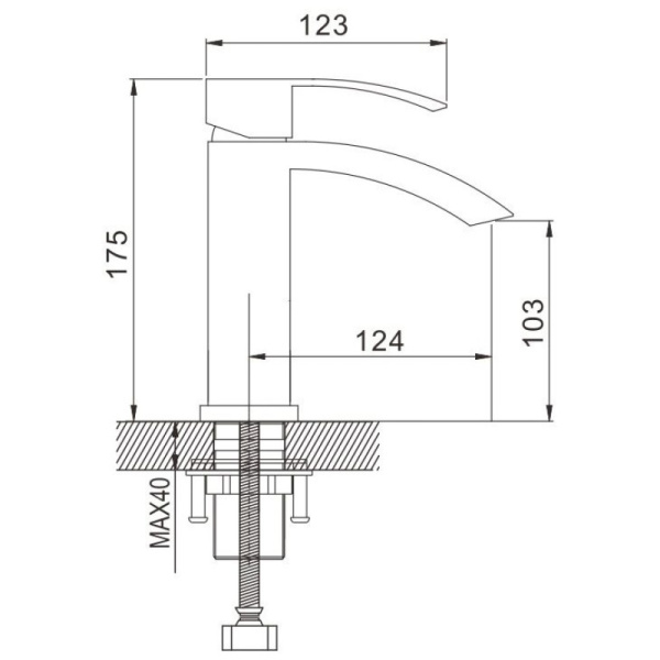 смеситель для раковины rose r15f r1501f цвет белый/хром