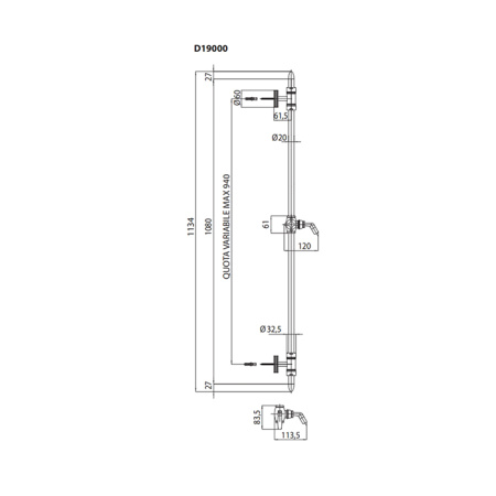 душевой гарнитур bossini liberty d19001.022 античная латунь