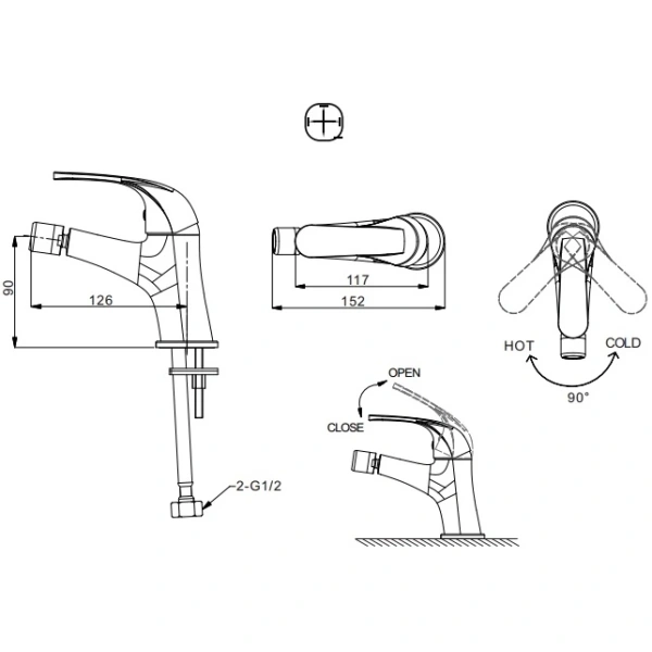 смеситель bravat fit f3135188cp-rus для биде
