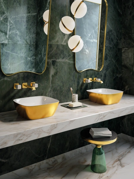 раковина catalano alvea 0622400042 / 140apgrlxbo накладная, без отв., 40x40см, белый/золото