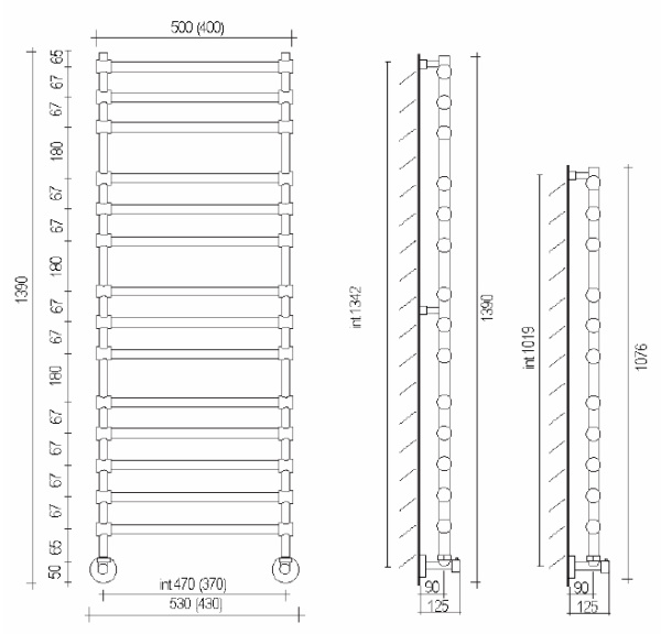 полотенцесушитель водяной margaroli sole 4643711crn, высота 107.6 см, ширина 43 цвет хром