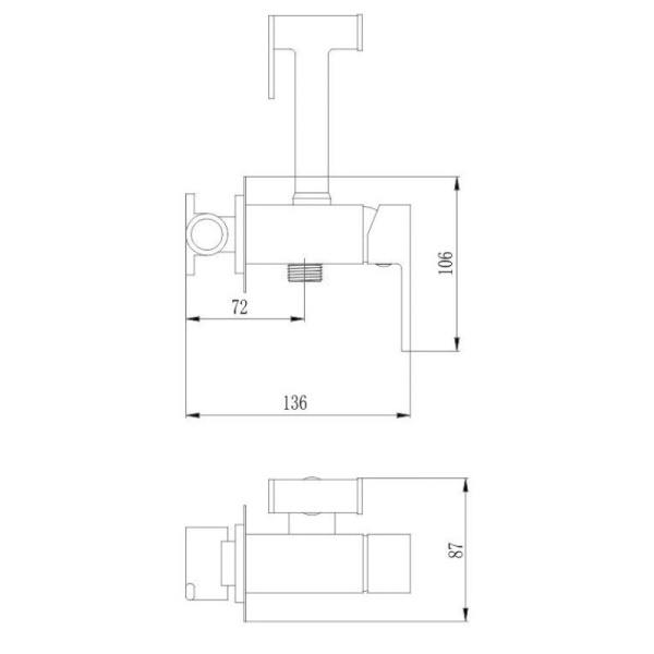 гигиенический душ со смесителем haiba hb5511 цвет хром