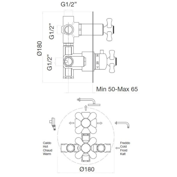 смеситель для душа webert armony am970903065 цвет бронза