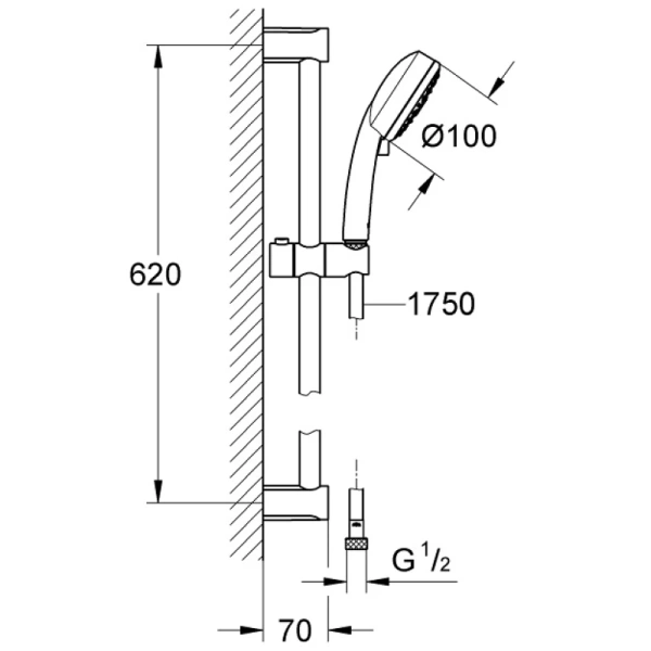 душевой гарнитур grohe new tempesta cosmopolitan 27787002