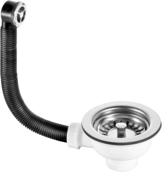 Слив-перелив для кухонной мойки McAlpine OF2-113S 45 мм, хром, без гидрозатвора