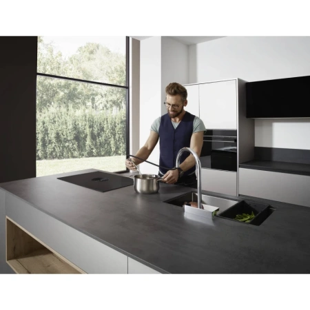 смеситель для кухни hansgrohe aquno select m81 73831670, черный матовый