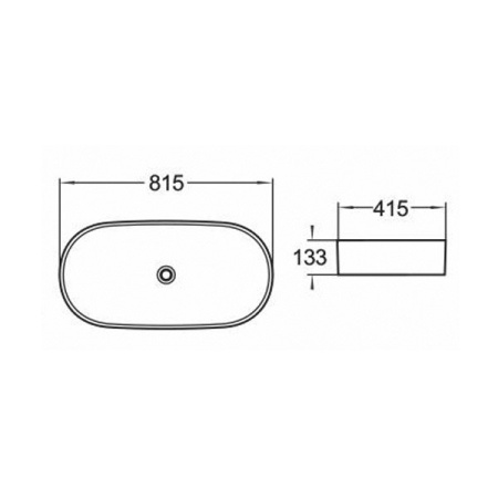 раковина накладная ceramalux 61 см 78327-1mb черная