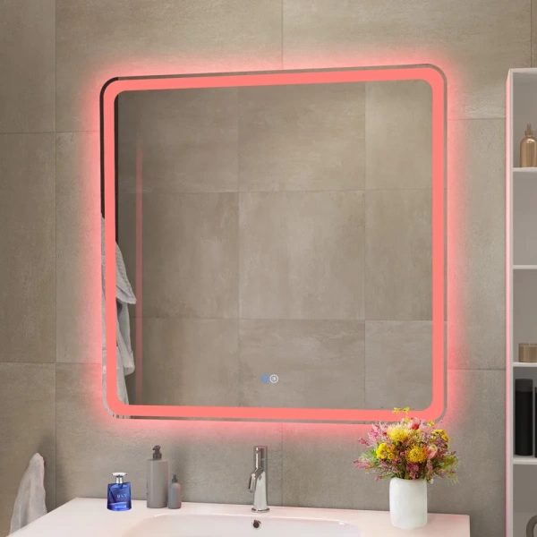 зеркало cezares multicolore 80 czr-spc-mc-800-800-rgb-tch с подсветкой с сенсорным выключателем и функцией памяти