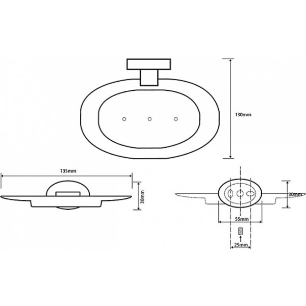 Мыльница Bemeta OVAL 118408041 хром