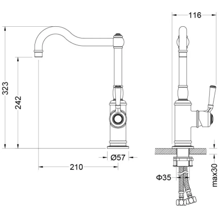 смеситель для кухни aquatek классик aq1580pg полированное золото