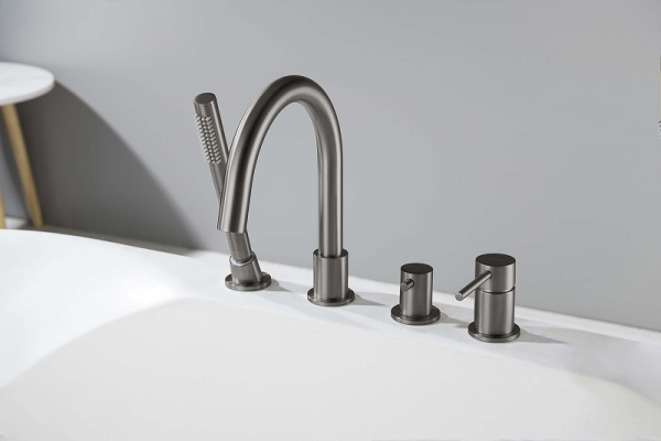 смеситель на борт ванны aquatek европа aq1348bgm цвет оружейная сталь