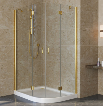 душевой уголок vegas glass afs-fux 120*90 09 01 профиль золото, стекло, стекло прозрачное