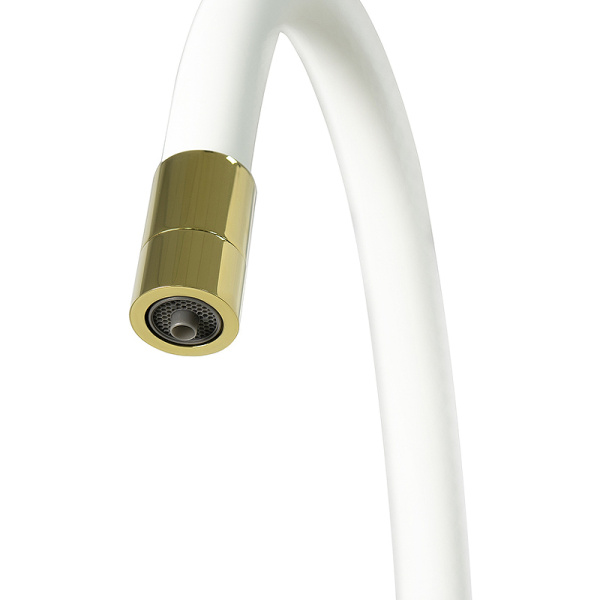 смеситель для кухни lemark comfort lm3075g-white золото белый