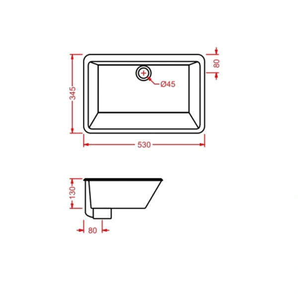 раковина встраиваемая artceram gea gel001 01;00 53х34.5 см, белая