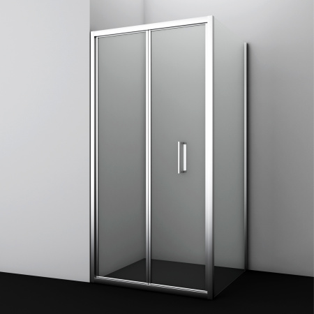 душевой уголок wasserkraft weser 78f 78f22, 100×90х200 см, профиль серебристый, стекло прозрачное