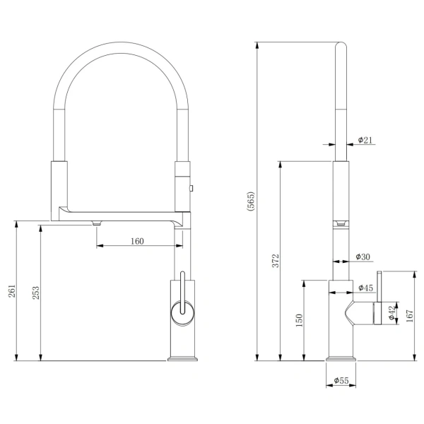 смеситель для кухни с подключением к фильтру paulmark tornado to213402-bc, цвет медь/ черный