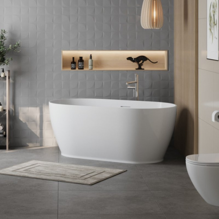 акриловая ванна belbagno bb413-1700-800-matt отдельностоящая, 170x80 см, цвет белый матовый