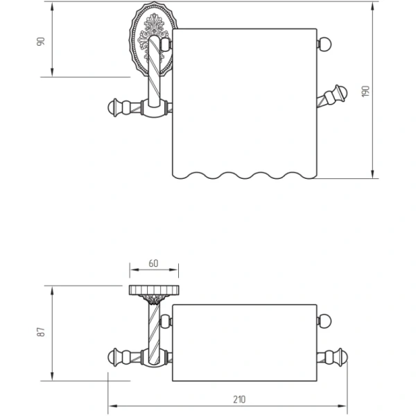 Держатель туалетной бумаги Migliore Edera 16910 с крышкой, цвет хром