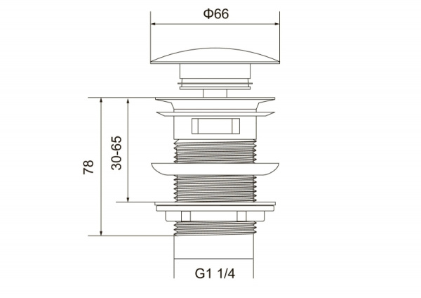 донный клапан timo 8011/17 клик клак золотой матовый