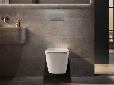 Унитаз TECE TeceSpring S 9700996 подвесной, безободковый, с сиденьем в комплекте, белый