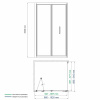 душевой уголок wasserkraft weser 78f 78f22, 100×90х200 см, профиль серебристый, стекло прозрачное