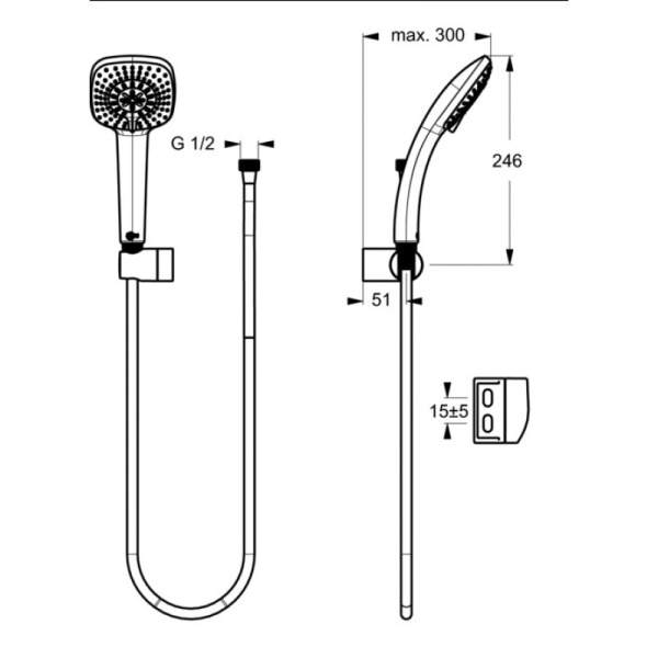 душевой гарнитур ideal standard ideal rain cube b0020aa хром