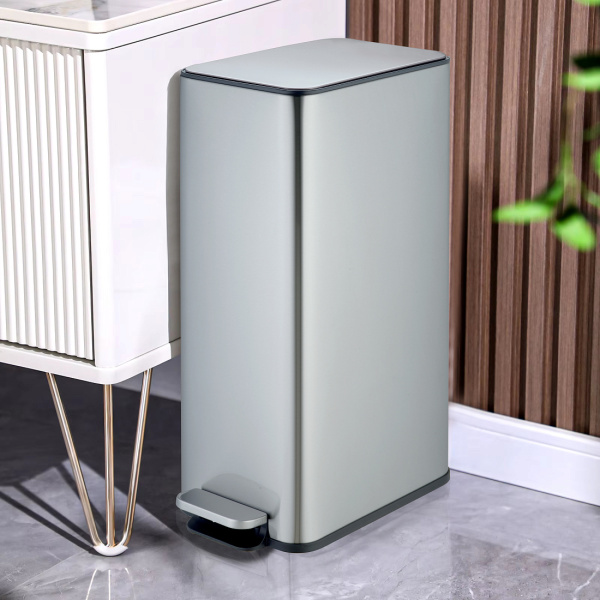 Мусорное ведро Weltwasser WW Paolo MT 20L с педалью, хром матовый