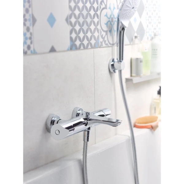 смеситель для ванны jacob delafon villette e23721-cp с термостатом, хром